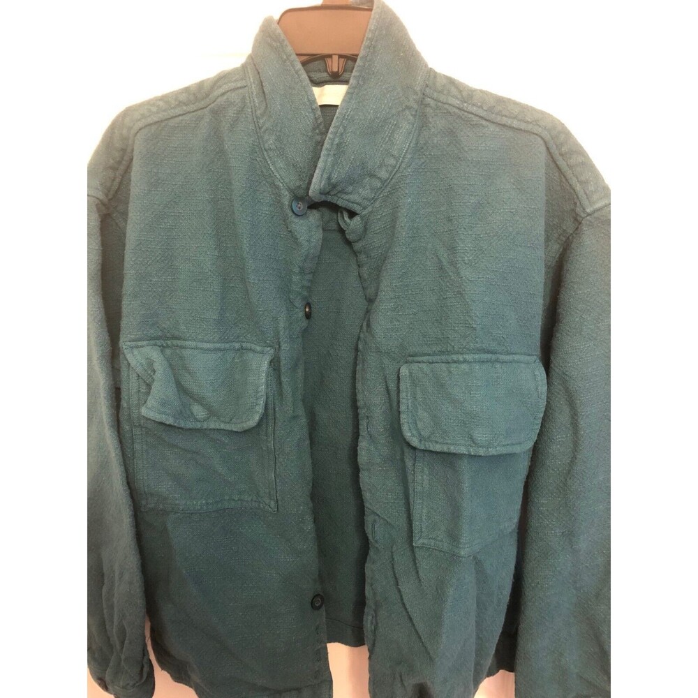 Standard Cloth Heavy Shirt Green with Pockets Medium Buttons